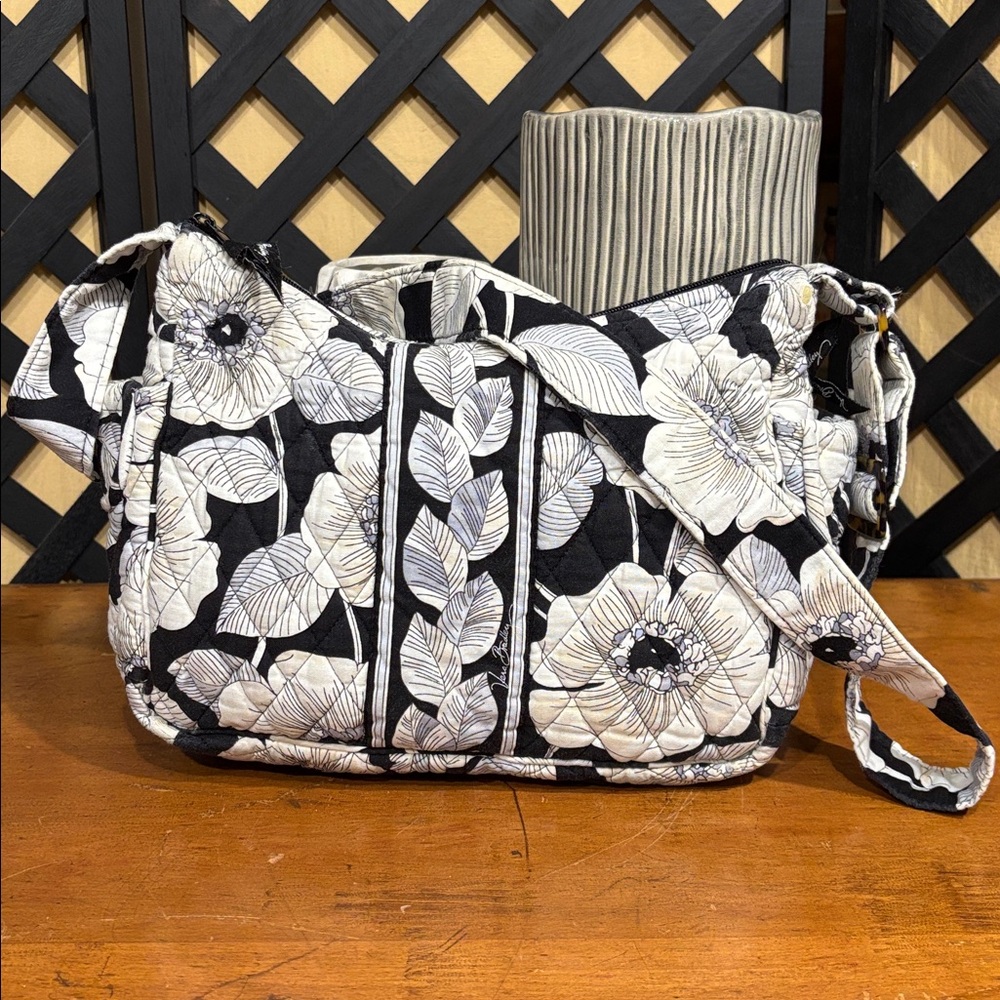 Vera Bradley Black and White Floral Print Crossbody